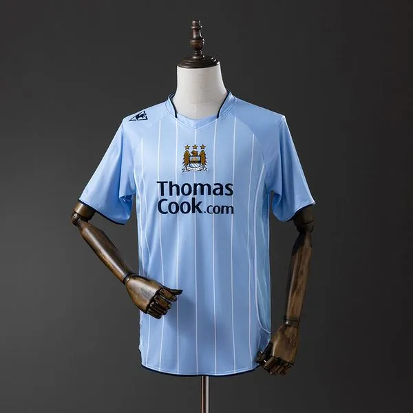 Camiseta de fútbol Manchester City 2007/08 LOCAL MANGA CORTA VERSION FAN